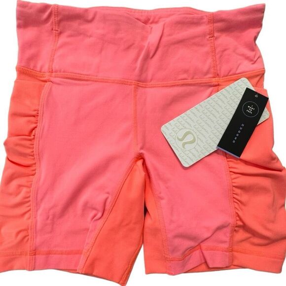 New Lululemon Speed Track Short -Grapefruit Hot Pink -Size 4 -Women's NWT - Picture 1 of 6